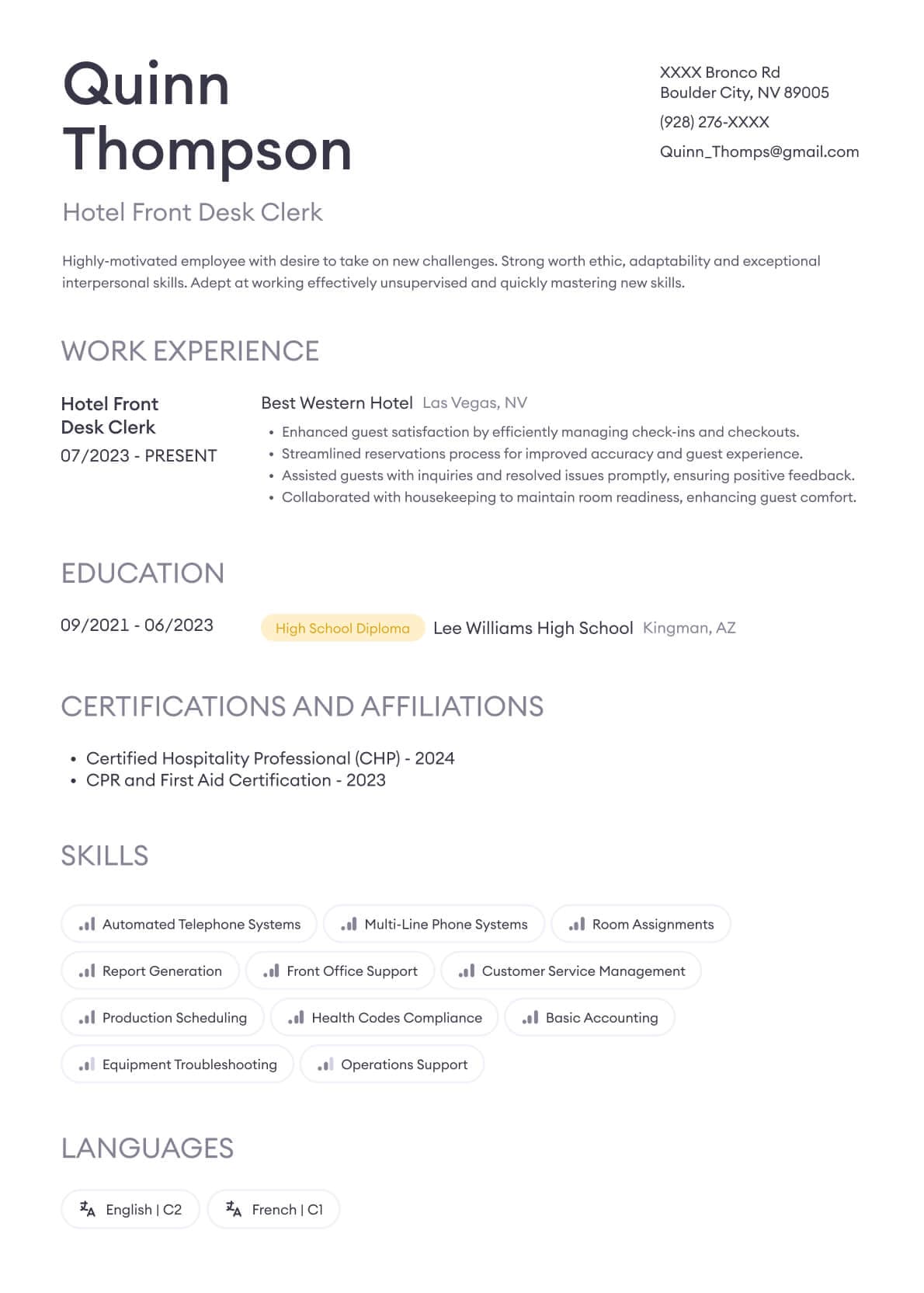 Resume example