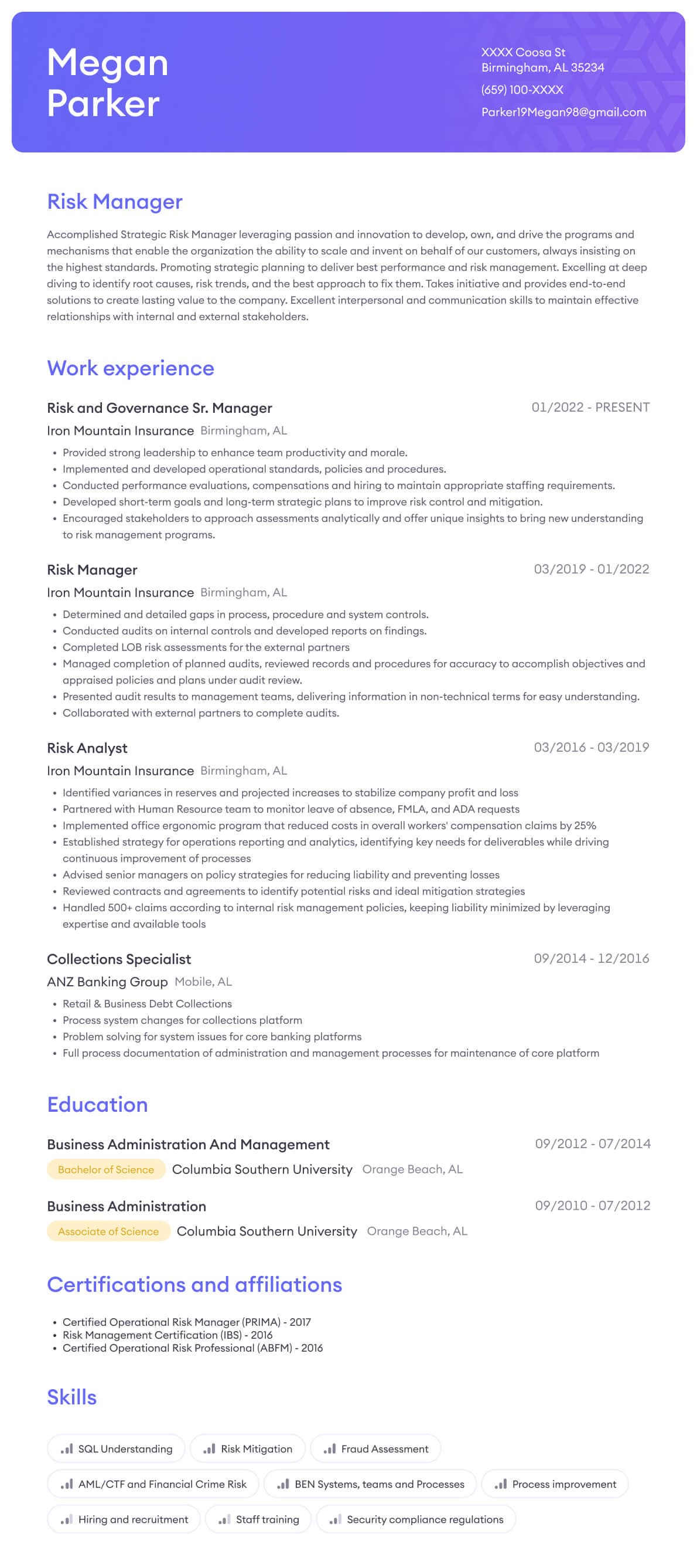 Resume example